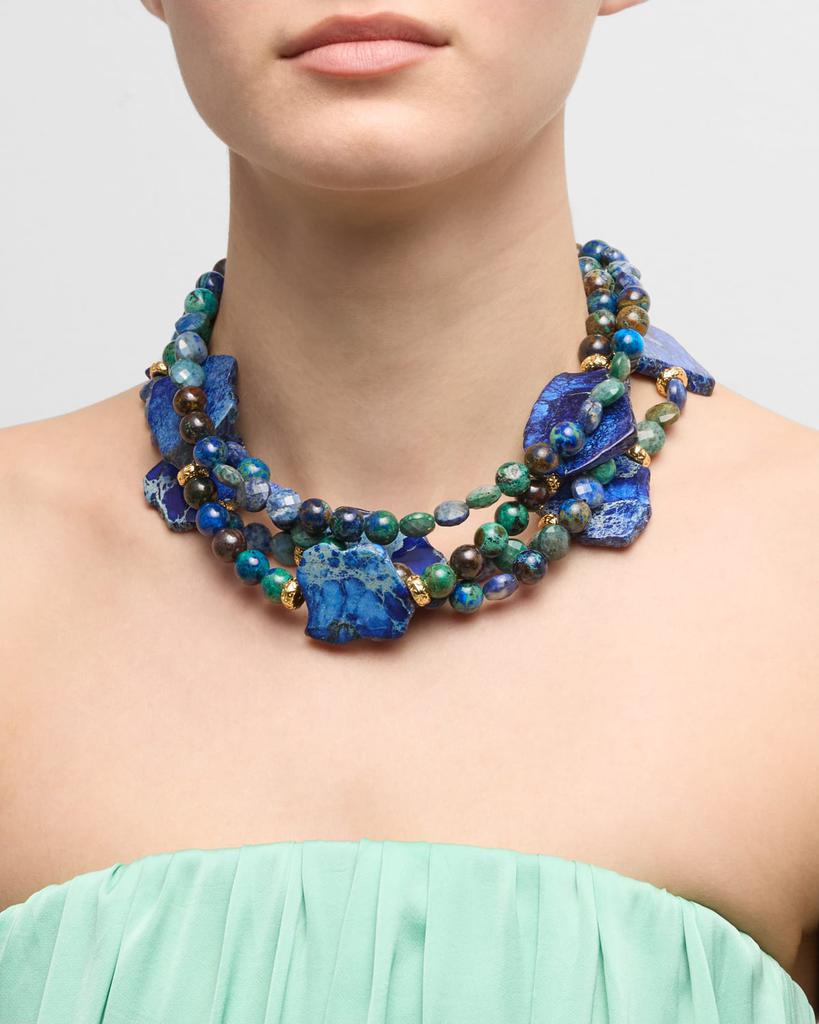 Devon Leigh Blue Green Multi Strand Necklace