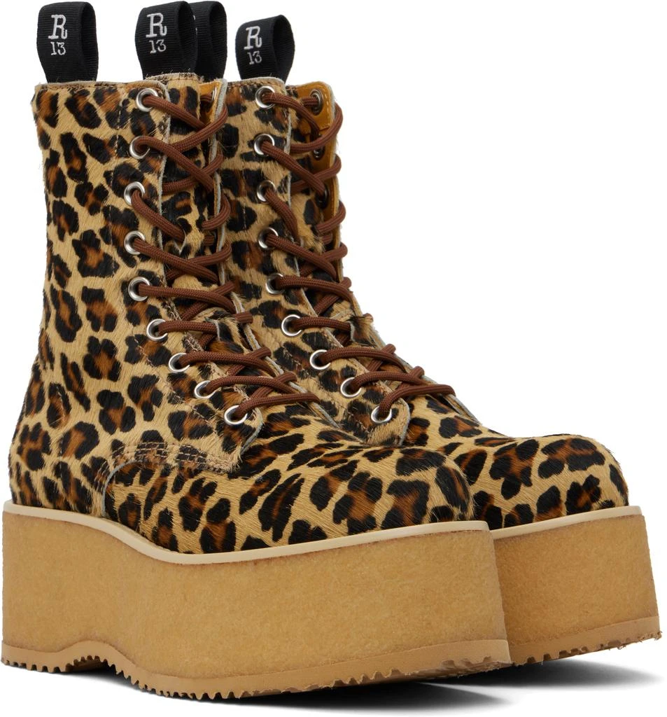 R13 Beige & Brown Double Stack Boots 4