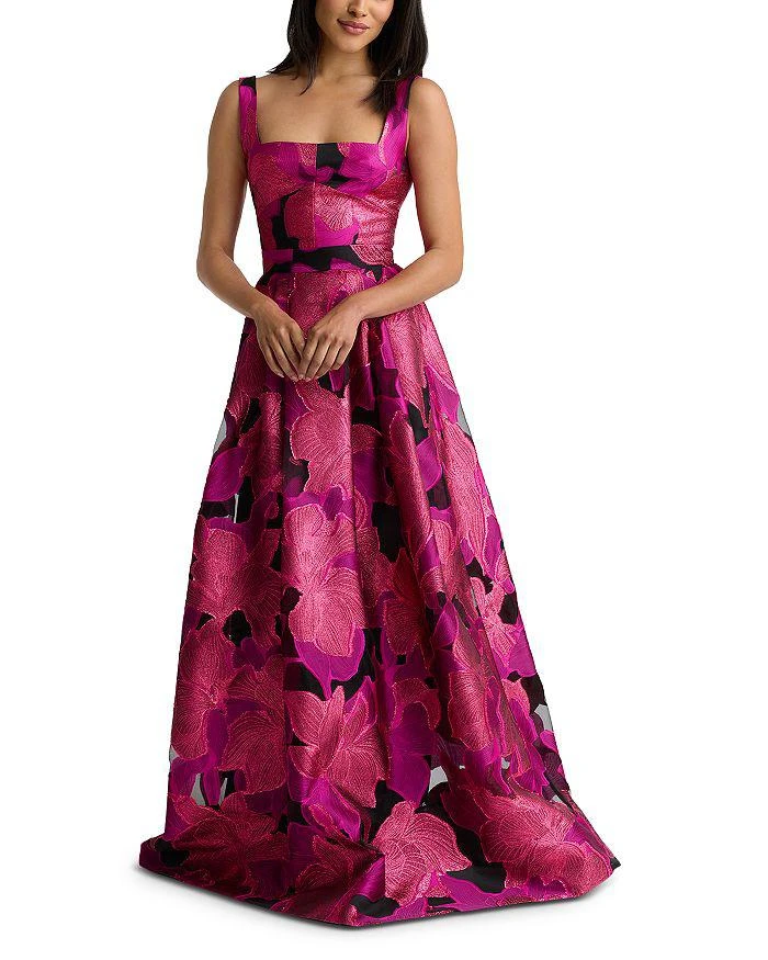 St. John Floral Burnout Organza Gown