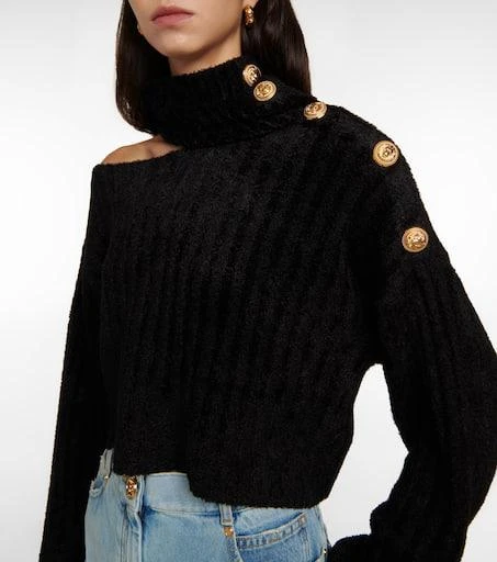 Balmain Cutout cropped turtleneck sweater 5