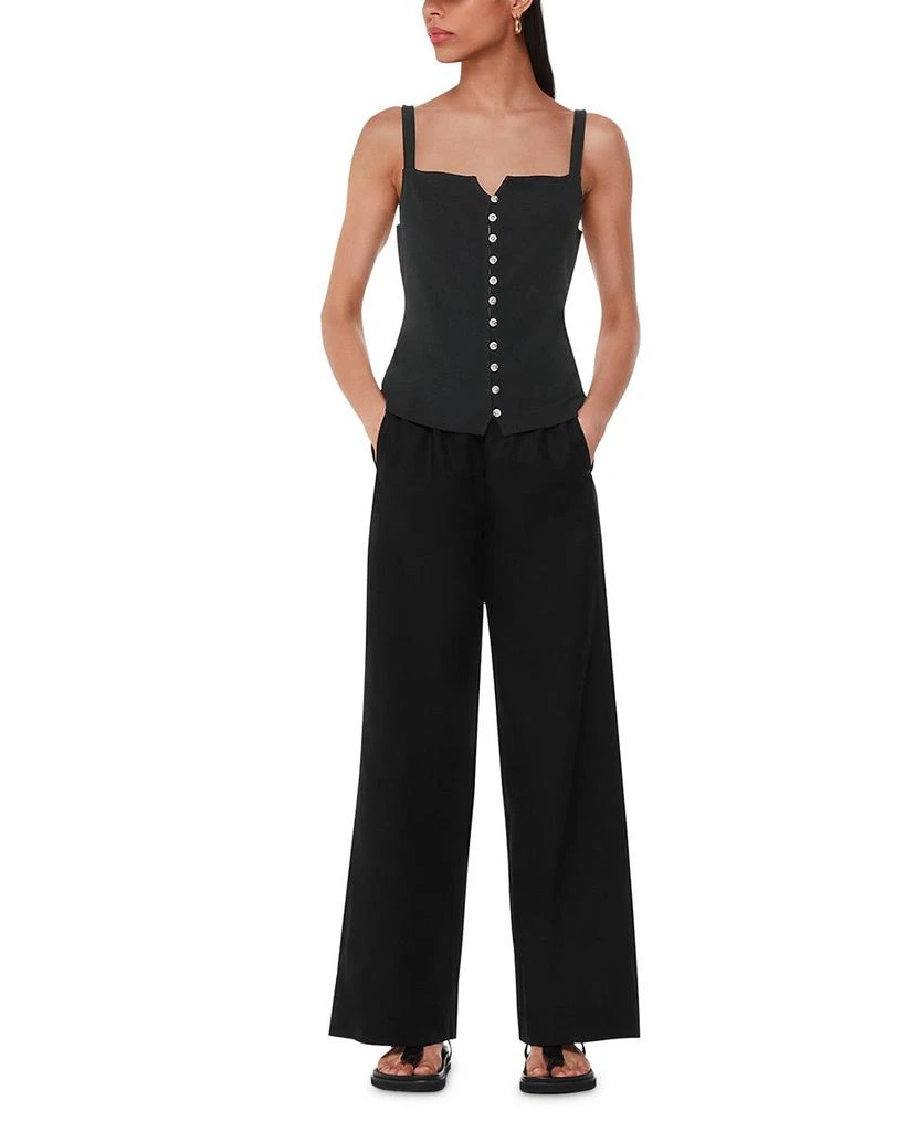 Whistles Ribbed Button Front Top 4