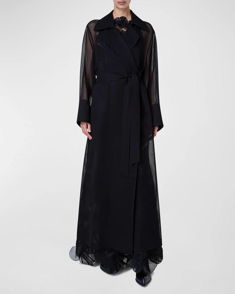 Akris Valentine Silk Gauze Belted Trench Coat 3