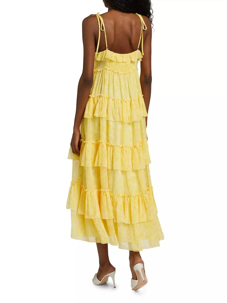 Cinq à Sept Fadrid Ruffle Chiffon Tiered Midi-Dress 5