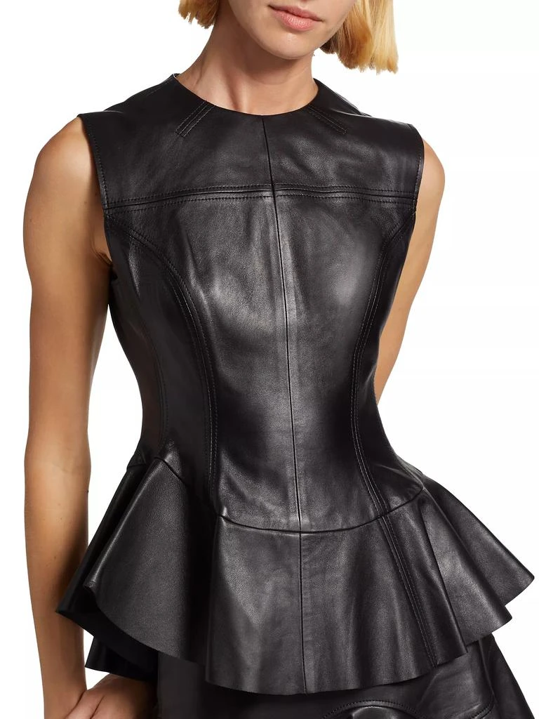Jason Wu Leather Shell Peplum Top 6