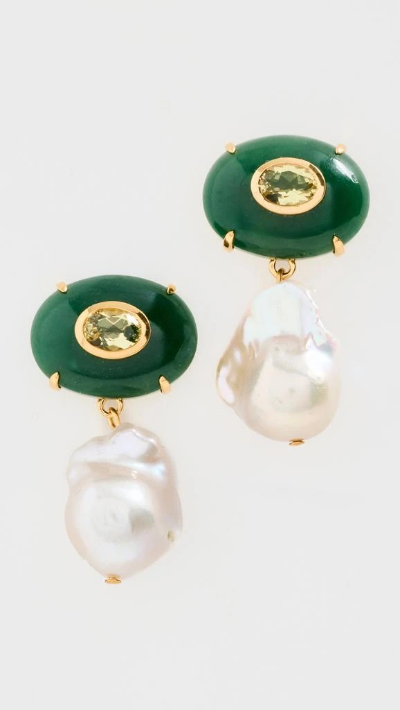 Lizzie Fortunato Plaza Pearl Earrings in Jade 1