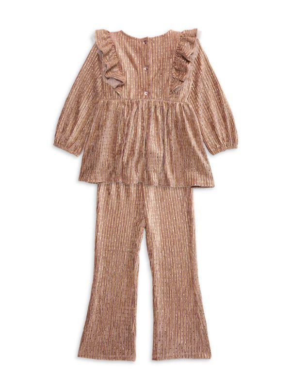 Pippa & Julie Little Girl's Sally Embellished Top & Pants Set
