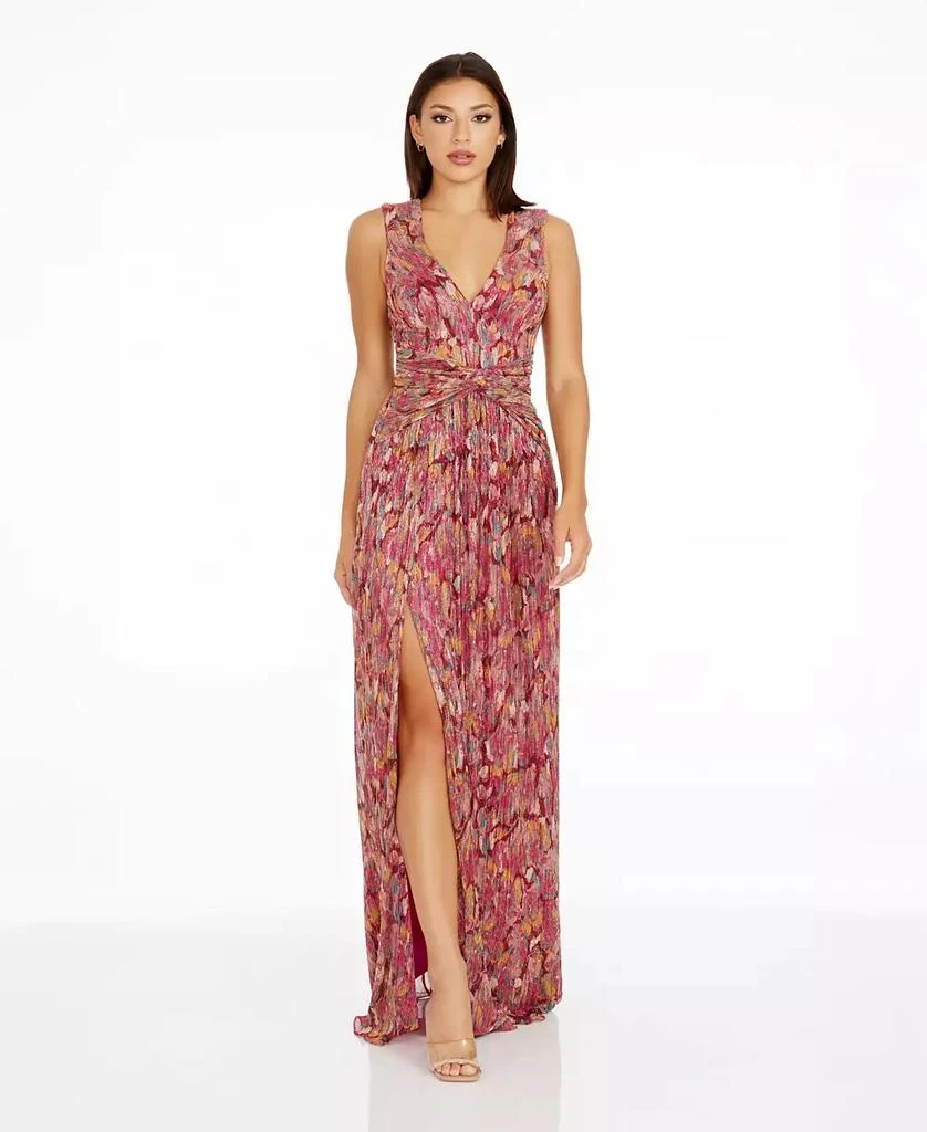 Dress The Population Leanna Women
s Metallic Fit 
Flare Dress 1