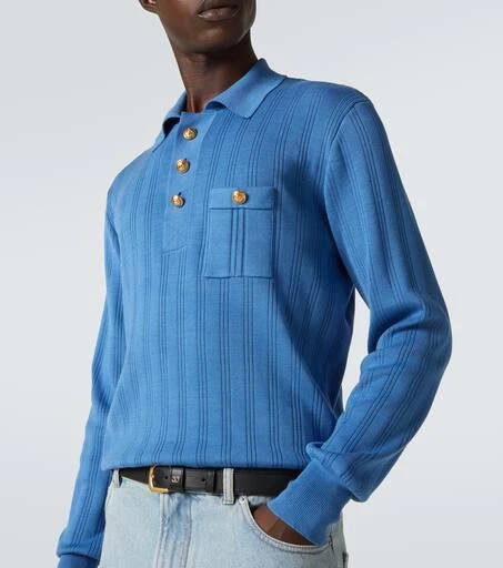 Valentino Ribbed-knit cotton polo sweater 5