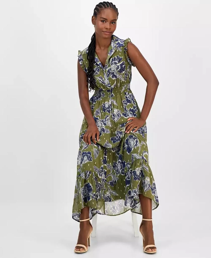 Anne Klein Women's Size Floral-Print Smocked Shirtdress 2