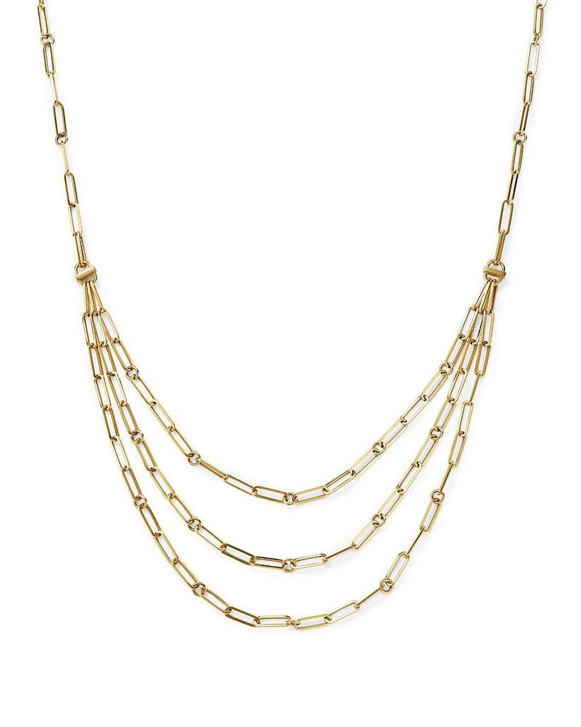 Roberto Coin 18K Yellow Gold Designer Gold Diamond Layered Paperclip Link Necklace, 15" 1