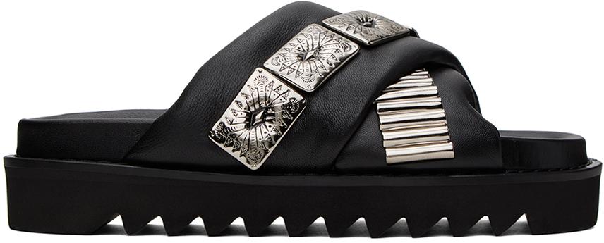 Toga Virilis SSENSE Exclusive Black Leather Slippers