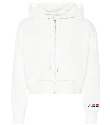 Adam Selman Sport Cropped cotton-blend hoodie