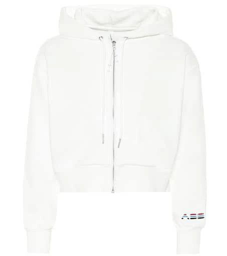 Adam Selman Sport Cropped cotton-blend hoodie 1