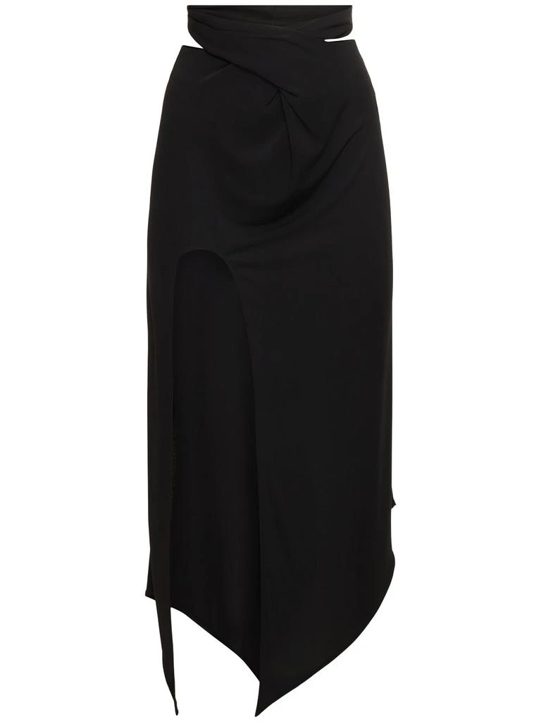 ALESSANDRO VIGILANTE Fluid Jersey Crossed Waist Midi Skirt 1