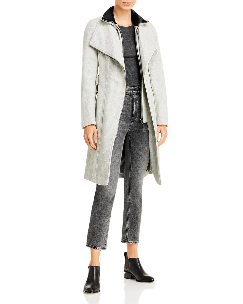 Calvin Klein Contrast Trim Belted Coat 1