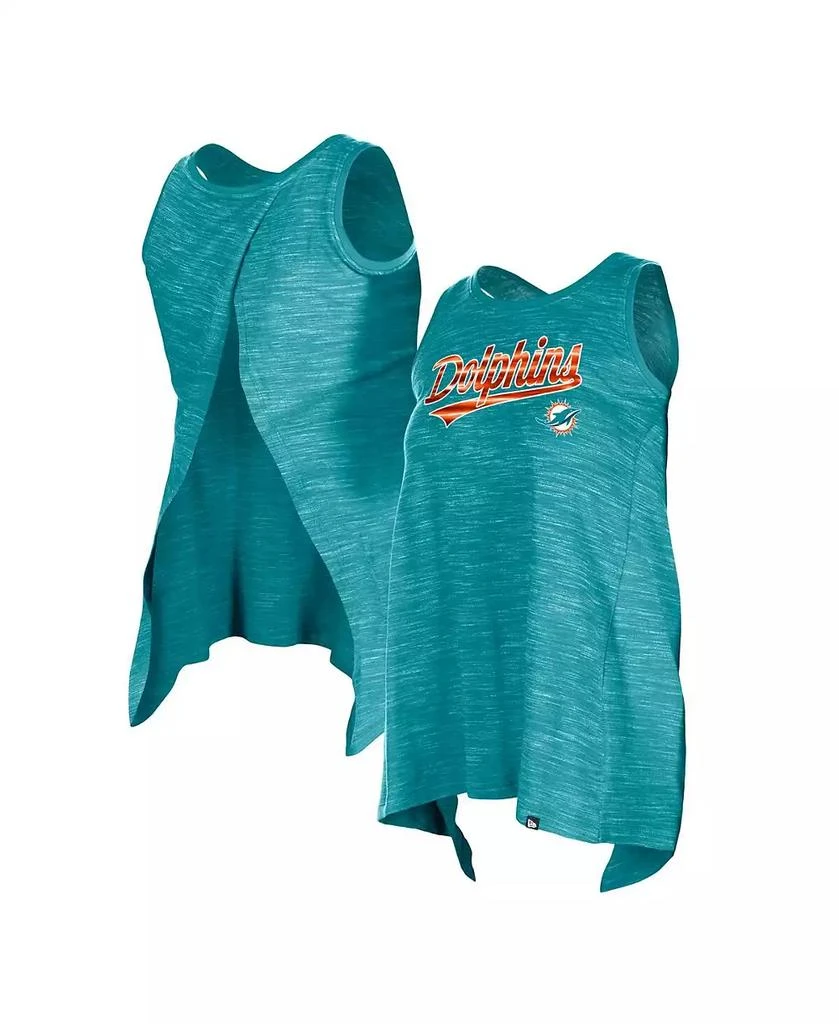 New Era Women's Aqua Miami Dolphins Space Dye Active Tank Top 1