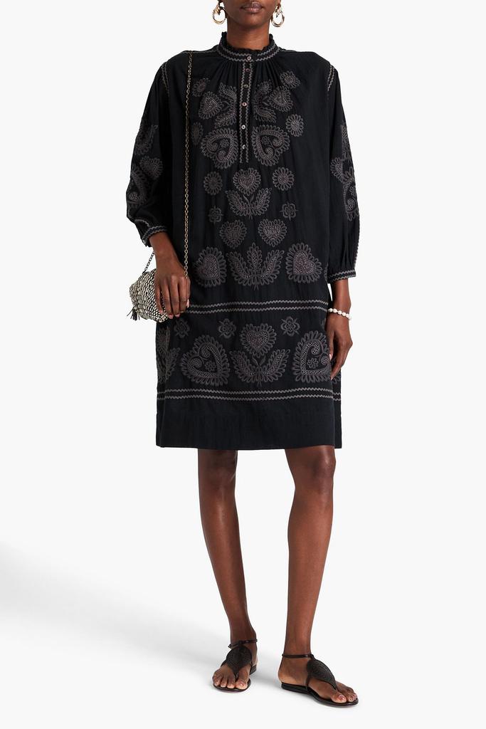 ANTIK BATIK Robby embroidered cotton-crepon dress