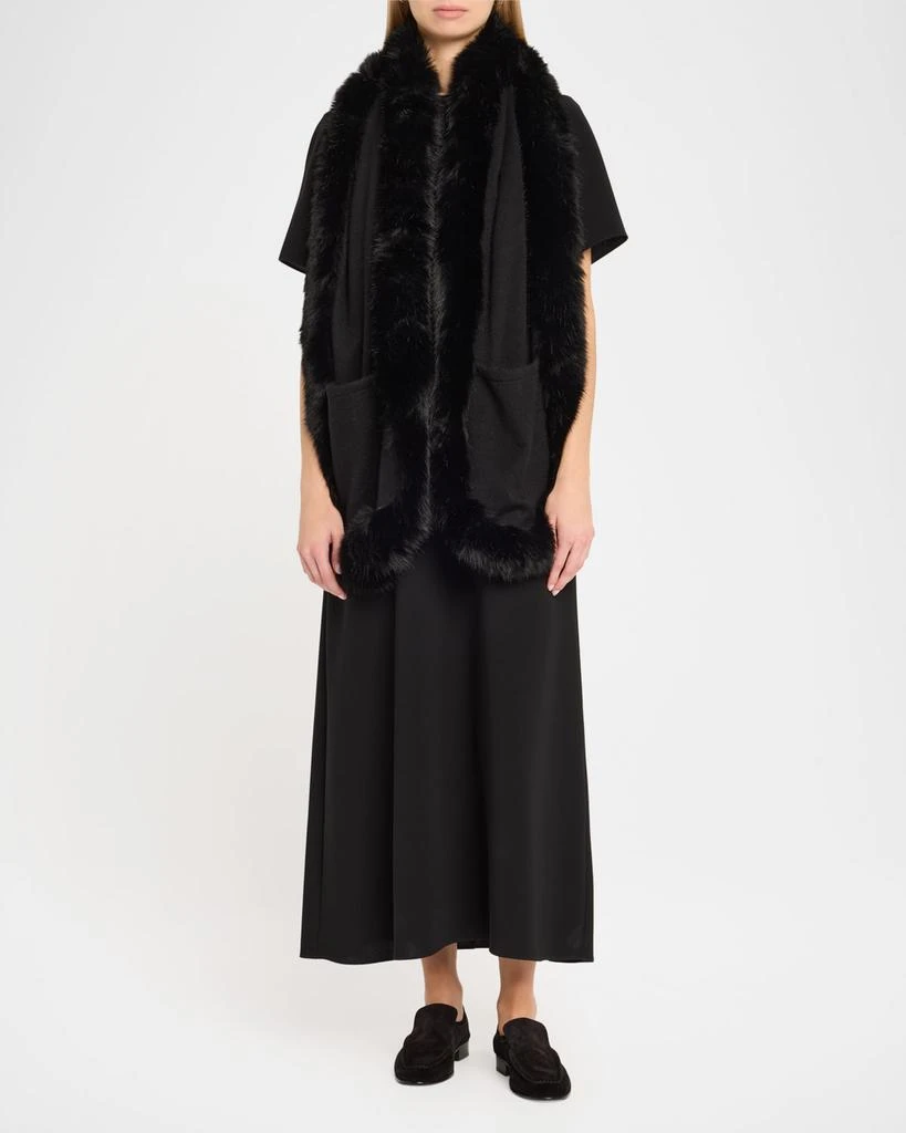 La Fiorentina Cashmere Scarf W/ Faux Fur Trim 2