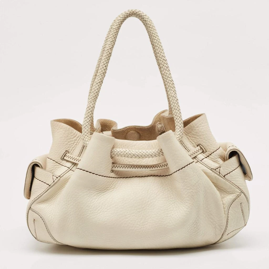 Cole Haan Cole Haan Off White Leather Village Drawstring Shoulder Bag 4