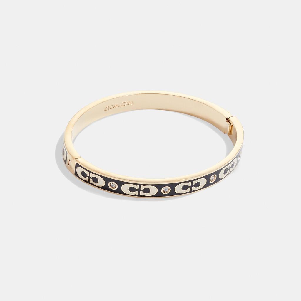 Coach Signature Enamel Hinged Bangle