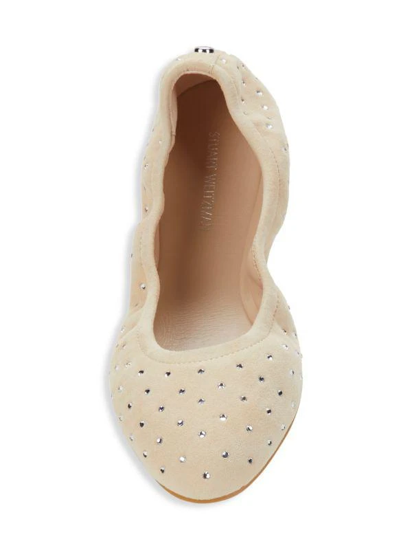 Stuart Weitzman Bling Embellished Suede Ballet Flats 5