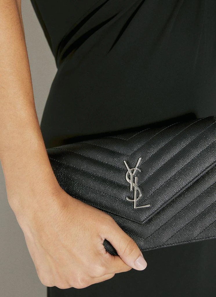 Yves Saint Laurent Cassandre Matelassé Envelope Chain Wallet 3
