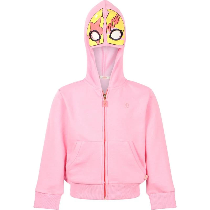 Billieblush Comic print hood zipped hoodie in pink 1