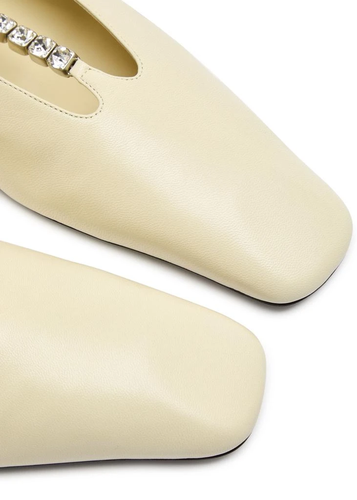Jil Sander Crystal-embellished leather ballet flats 3