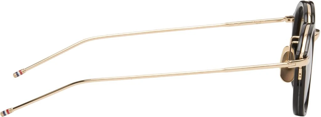 Thom Browne Black & Gold Acetate & Titanium Round Sunglasses 2