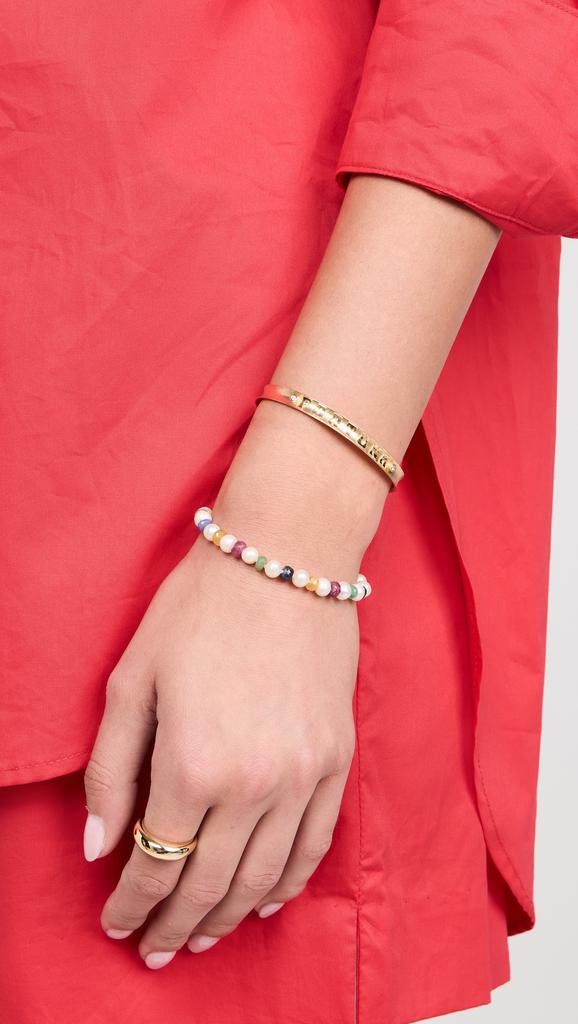 Marlo Laz 14k Slim Fortuna Cuff 2 Diamonds