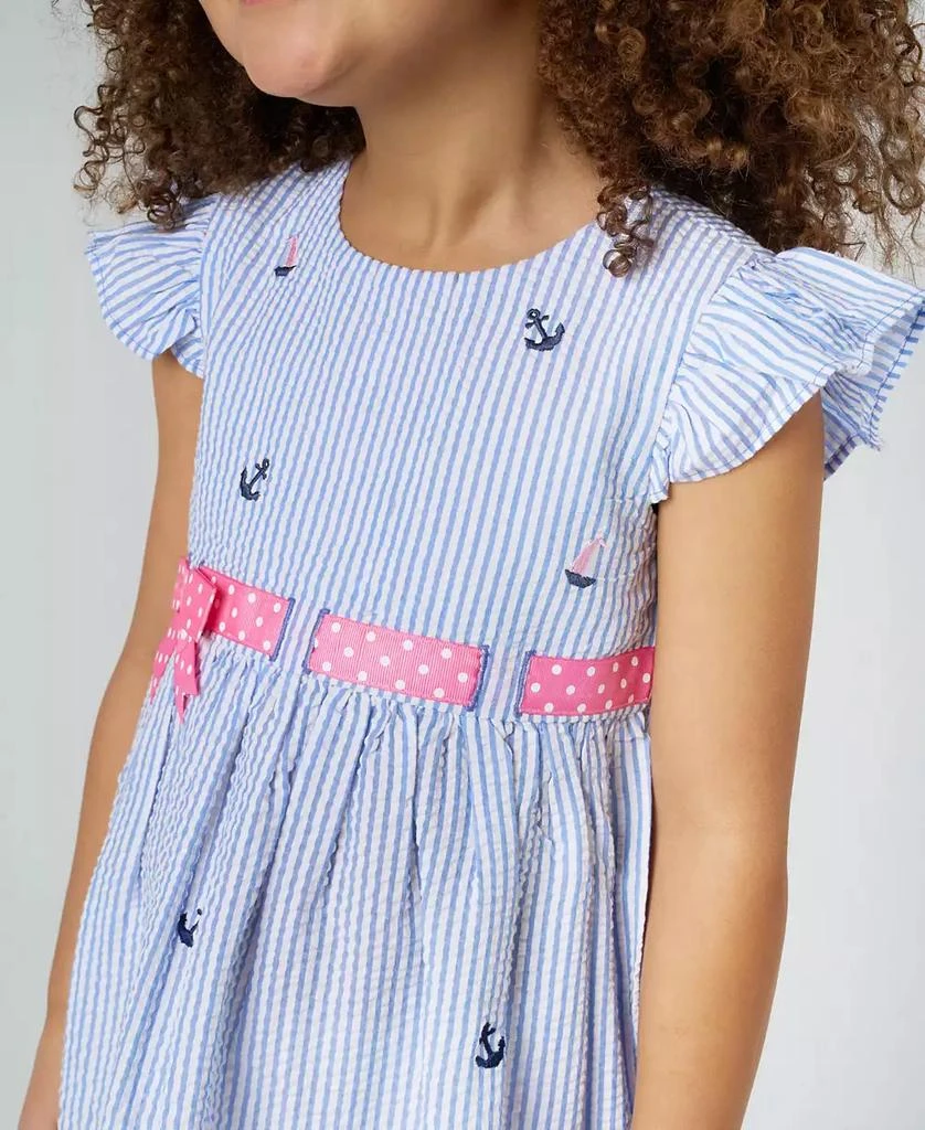 Rare Editions Toddler and Little Girls Nautical Seersucker Dress 3