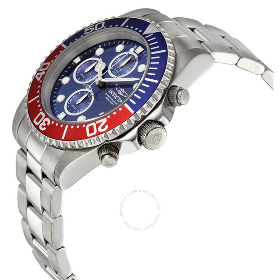 Invicta Pro Diver Chronograph Blue Dial Pepsi Bezel Men's Watch 1771