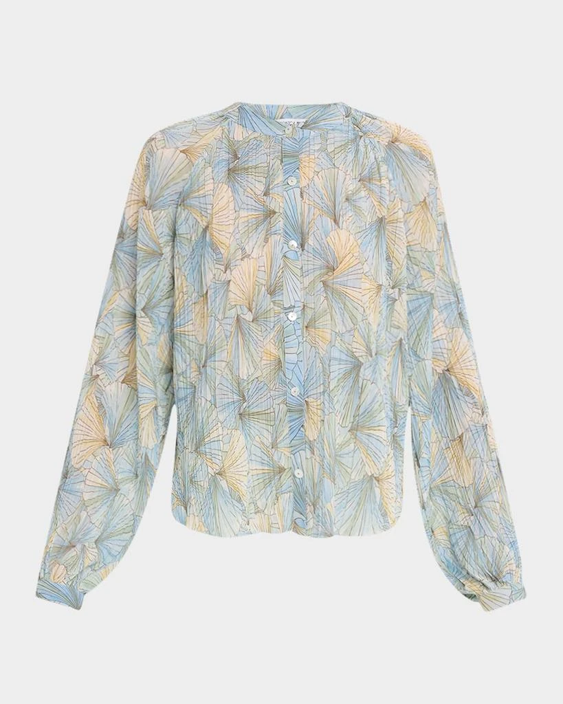 VERONICA BEARD Fennel Button-Front Blouse
