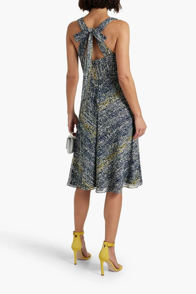 MIKAEL AGHAL Printed metallic fil coupé chiffon midi dress 3
