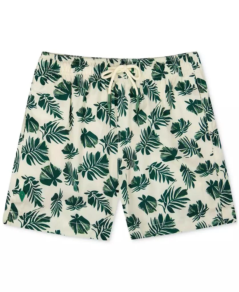Sunset and Vines Men's Leaf-Print Woven Swim Trunks 1