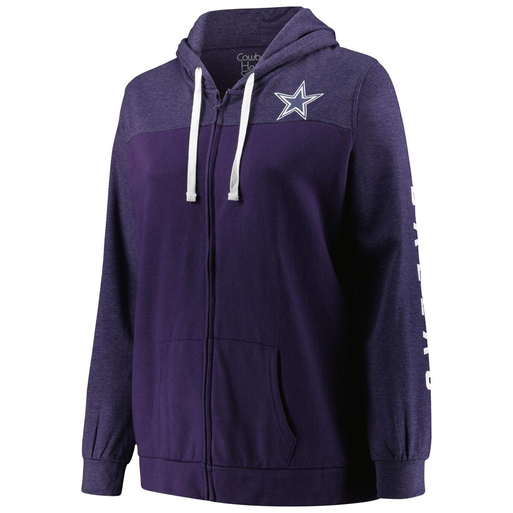 Fanatics Fanatics Cowboys Plus Size City Ties Full-Zip Hoodie - Women's