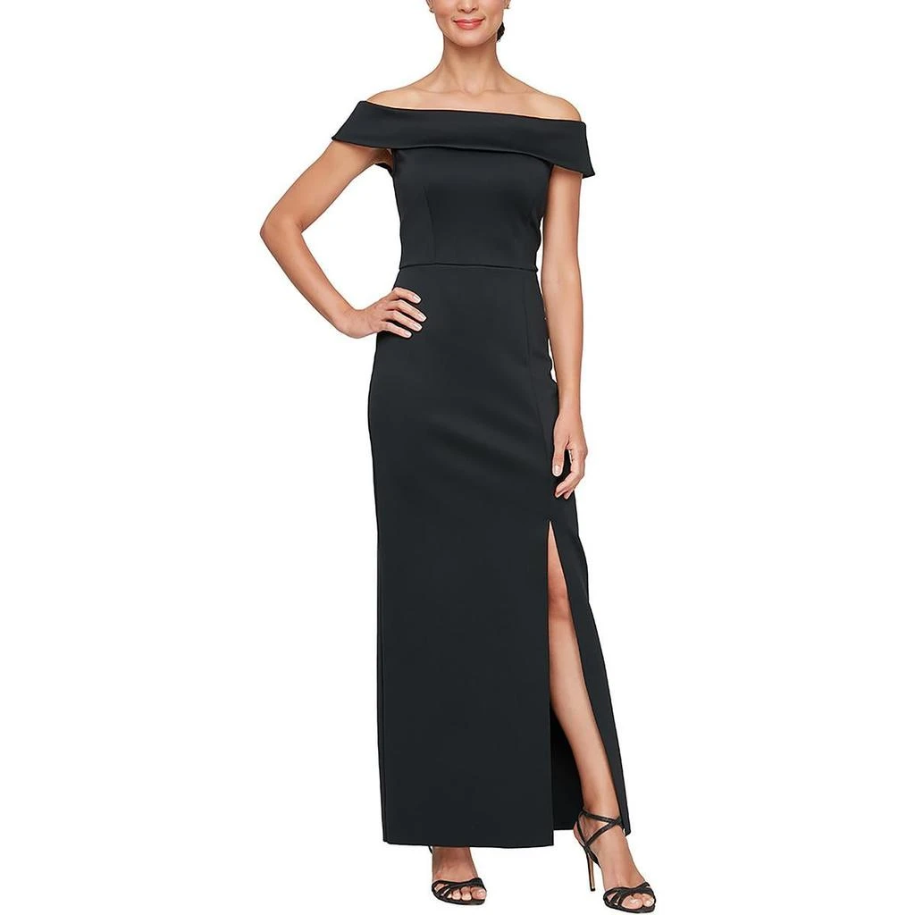 green emerald velvet dress Alex Evenings Lace Fit & Flare Cold Shoulder Dress Navy Nude / 10 main image 0