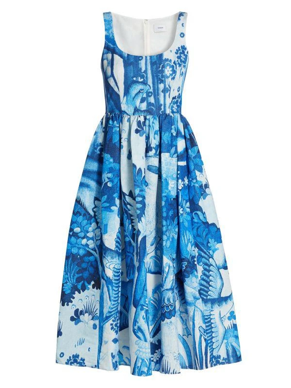 Erdem Abstract Cotton-Blend Fit-And-Flare Midi-Dress 6