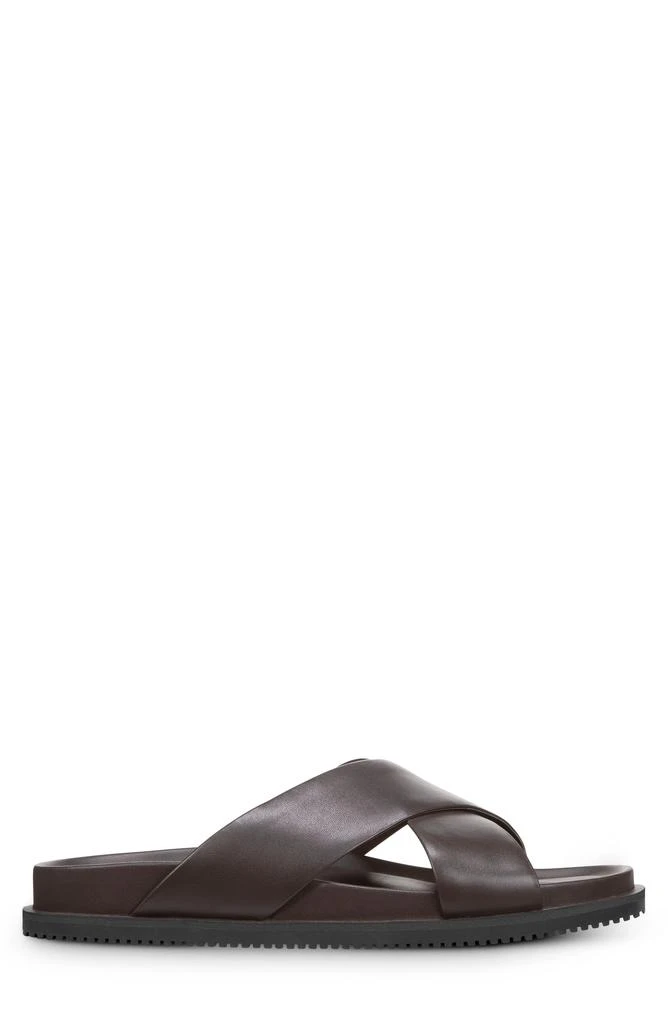 Allen Edmonds Brown Leather Cross-Strap Slide Sandals Shop Monaco Cross Band Sandal on Sale at BeyondStyle – Get  main image 4
