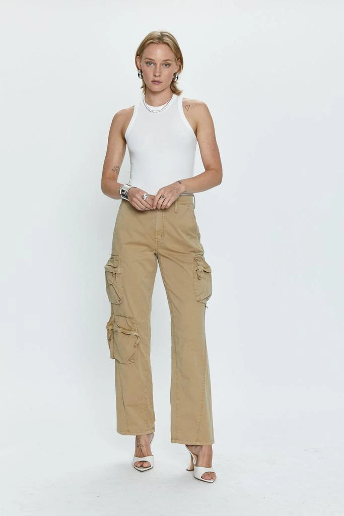 Pistola Denim Bobbie Mid Rise Loose Straight Cargo - Coconut 5
