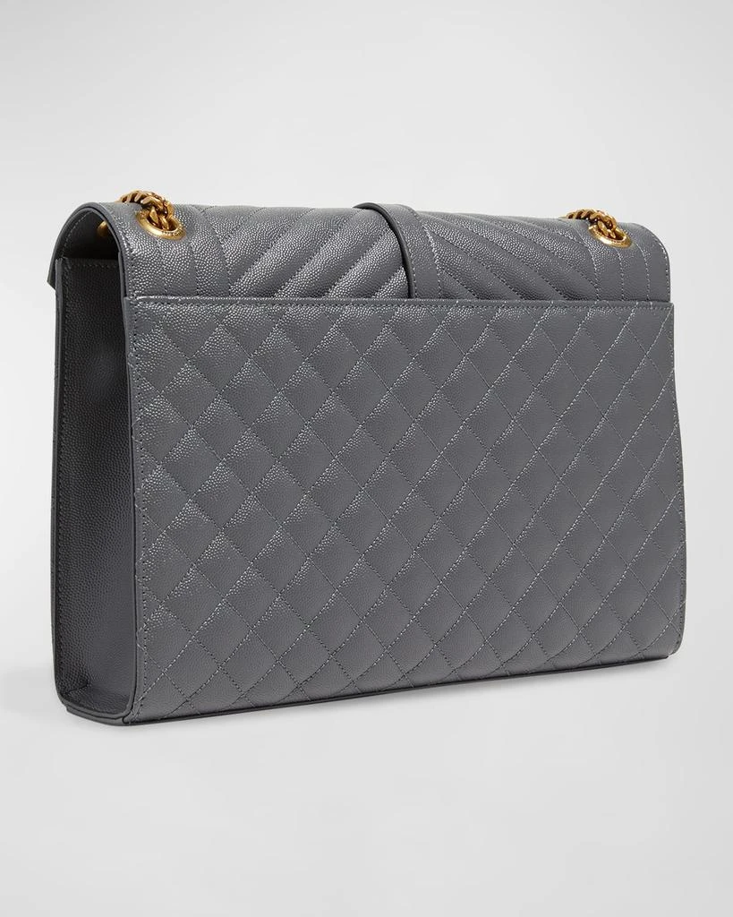 Yves Saint Laurent Envelope Triquilt Large YSL Shoulder Bag in Grained Leather 4