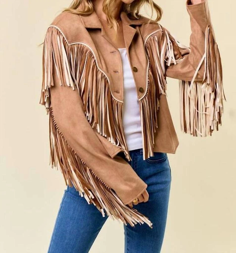 Saints & Hearts Saints & Hearts - 2-tone Fringe Jacket With Piping 1
