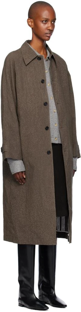 UMBER POSTPAST Brown Salt Dyed Cotton Long Coat 2
