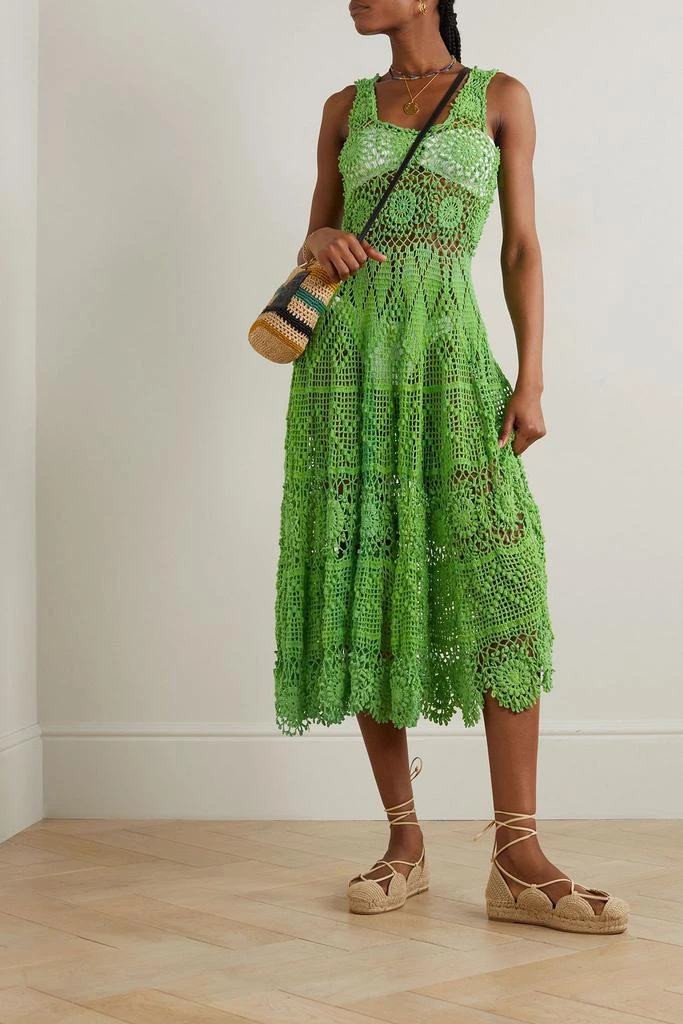 ALIX PINHO Crocheted cotton midi dress 2