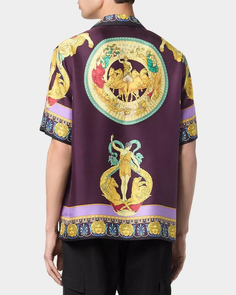 Versace Men
s Hall of Statues Silk Short-Sleeve Shirt 2