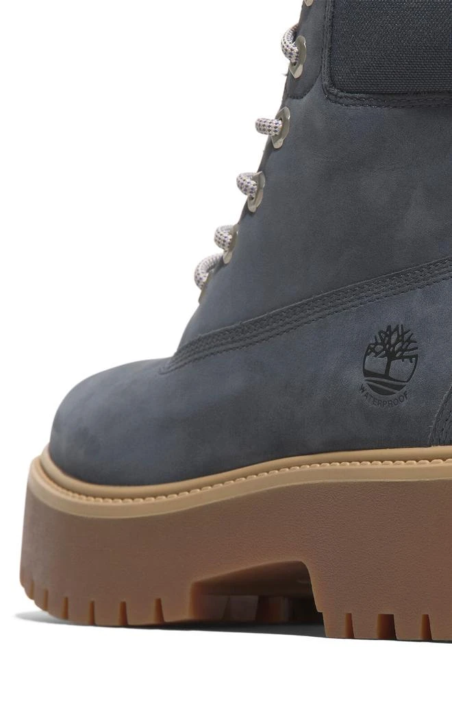 Timberland Women's Dark Blue Nubuck Stone Street 6inch Lace-Up Waterproof Boots 7