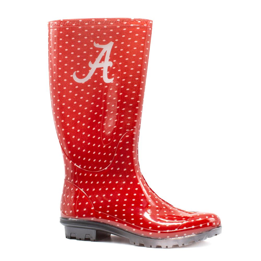 Gameday Boots University of Alabama Polka Dot Round Toe Rain Boots