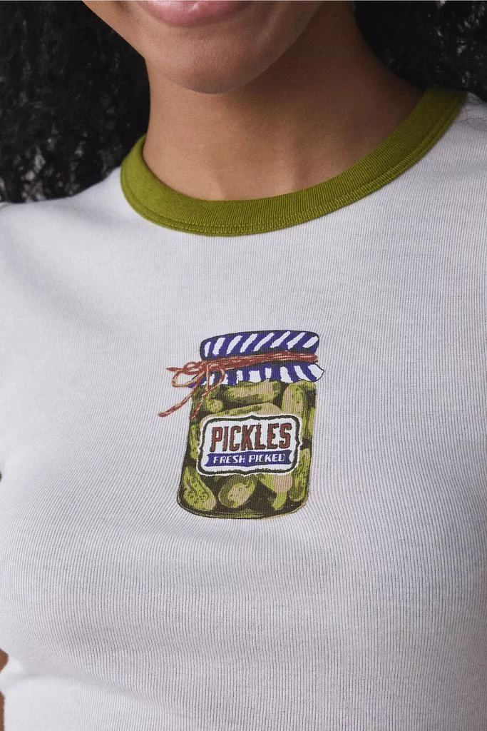 Kimchi Blue Kimchi Blue Too Perfect Pickles Graphic Ringer Baby Tee 2