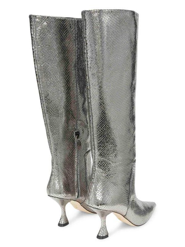 Stuart Weitzman 85MM Xcurve Python-Embossed Leather Knee High Boots 3