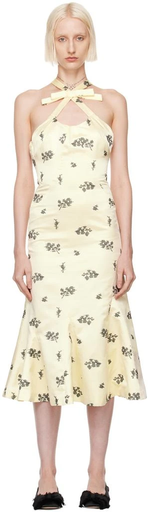 Yuhan Wang SSENSE Exclusive Off-White Floral Embroidered Midi Dress - XL Yuhan Wang SSENSE Exclusive Off-White Floral Embroidered Midi Dress - XL